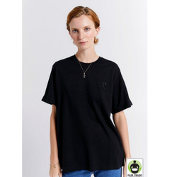 Embroidered Runaway Girl Classic Organic Cotton T-shirt - Black