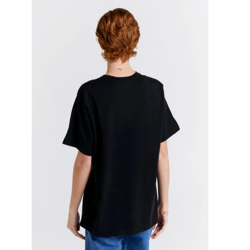 Embroidered Runaway Girl Classic Organic Cotton T-shirt - Black