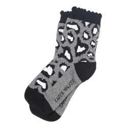 KW Leopard Socks - Grey + Black
