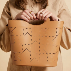 Monogram Basket Medium - Camel
