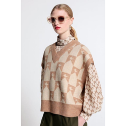Monogram Chunky Vest - Tan