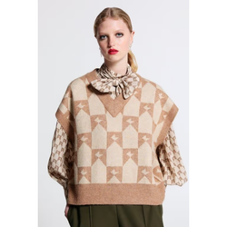 Monogram Chunky Vest - Tan