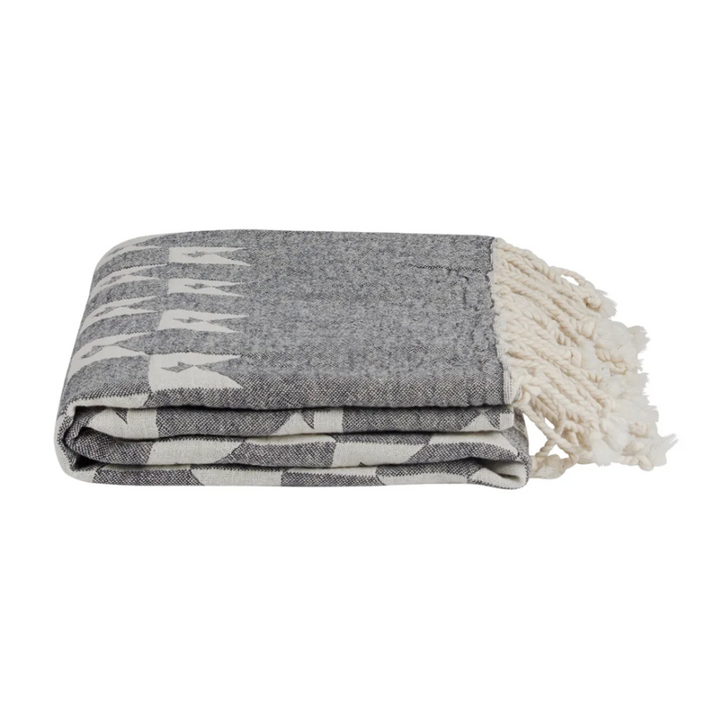 KW Monogram Turkish Towel - Indigo