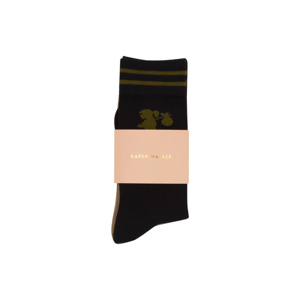 KW Runaway Girl Socks 2 pack - Black + Sesame