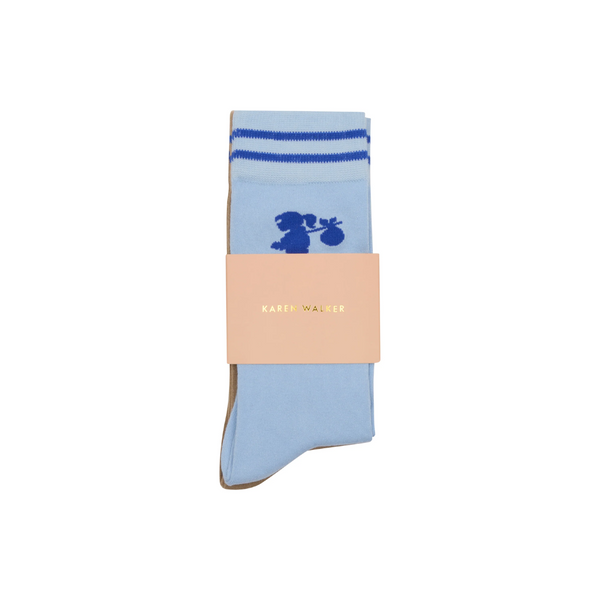 KW Runaway Girl Socks 2 pack - Sky Blue + Sesame