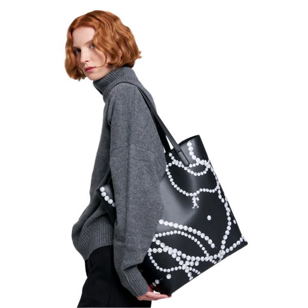 Runaway Pearls Tote - Black