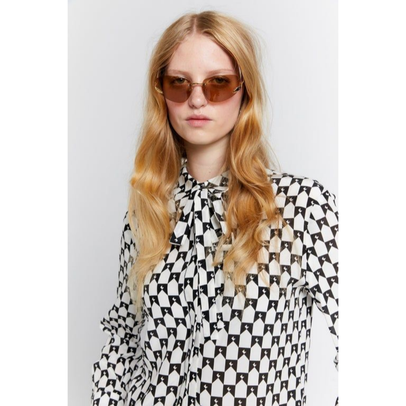 Tied Walker Dress Shirt - black monogram