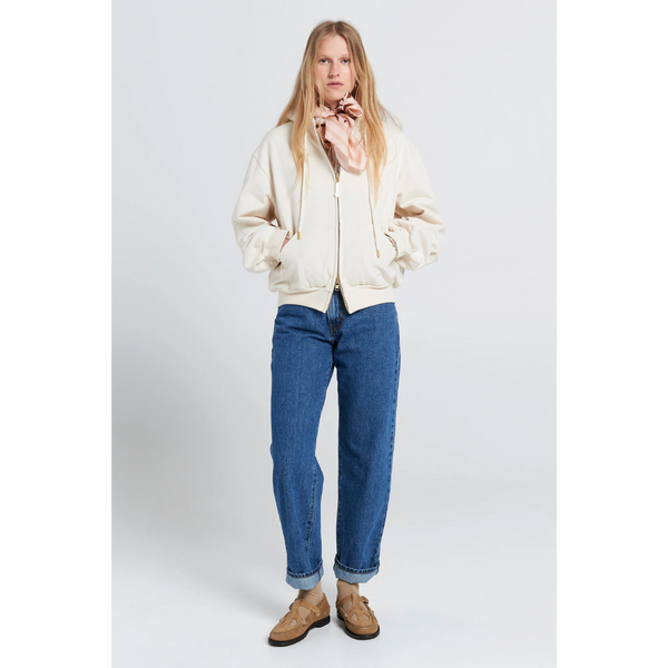 Walker Cropped Oversized Hoodie - Ecru