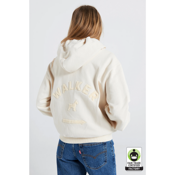 Walker Cropped Oversized Hoodie - Ecru