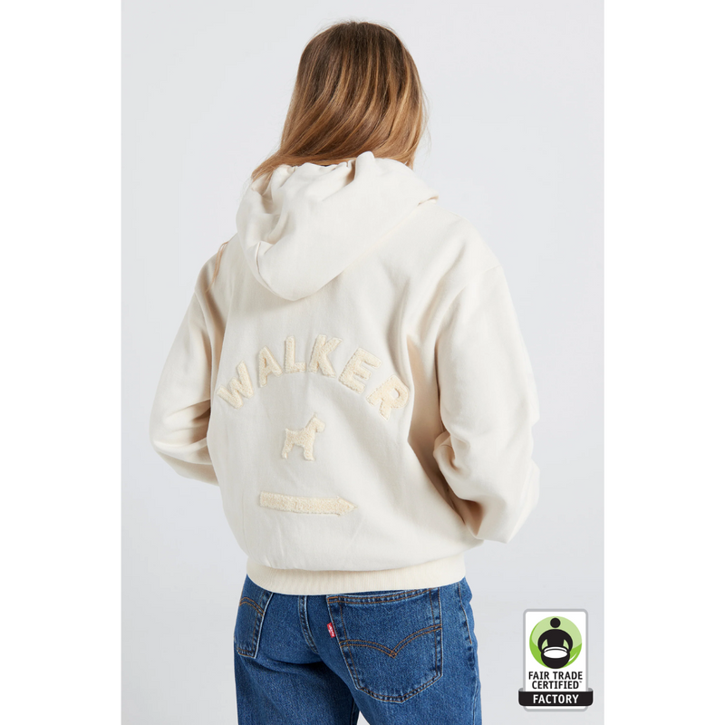 Walker Cropped Oversized Hoodie - Ecru