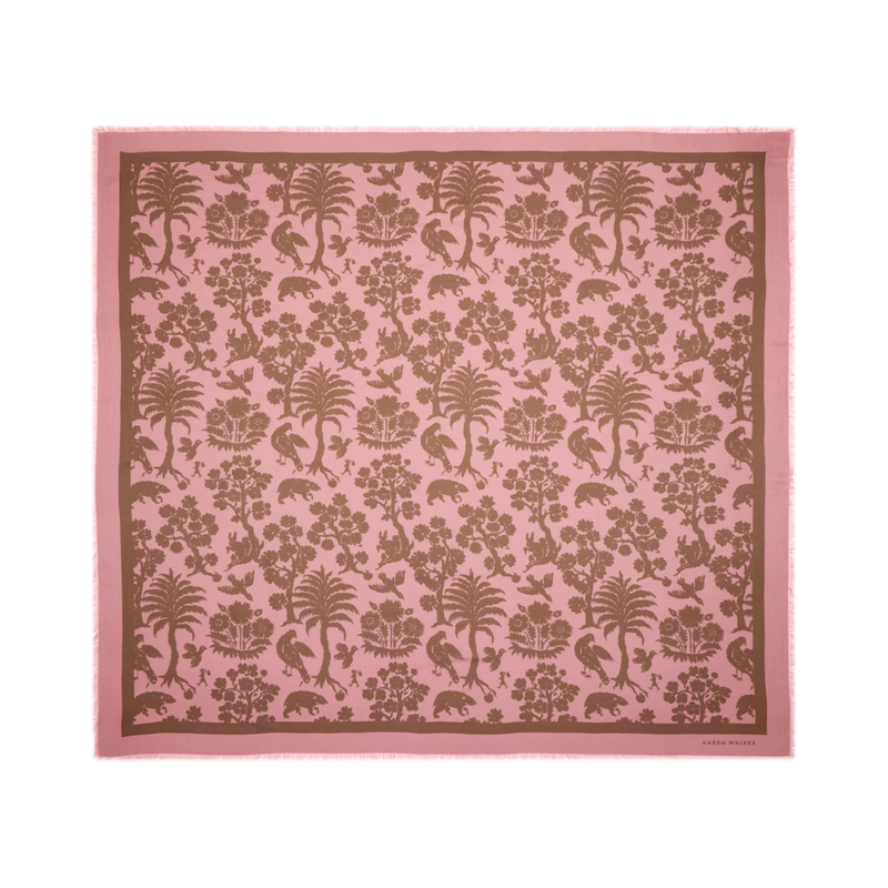 Animal Kingdom Model Twill Scarf - Pink