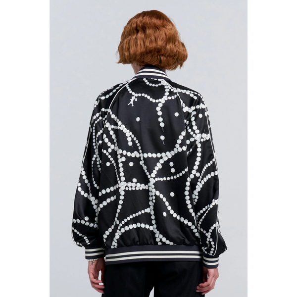 Runaway Pearls Bomber Jacket - Black