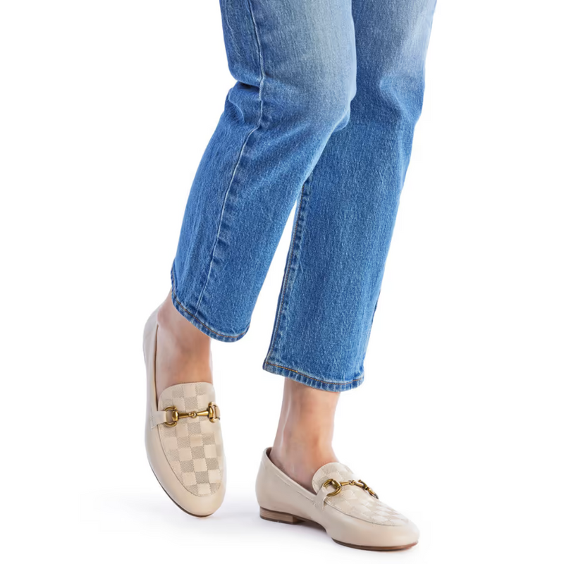 Leila Loafer - Stone Check Calf