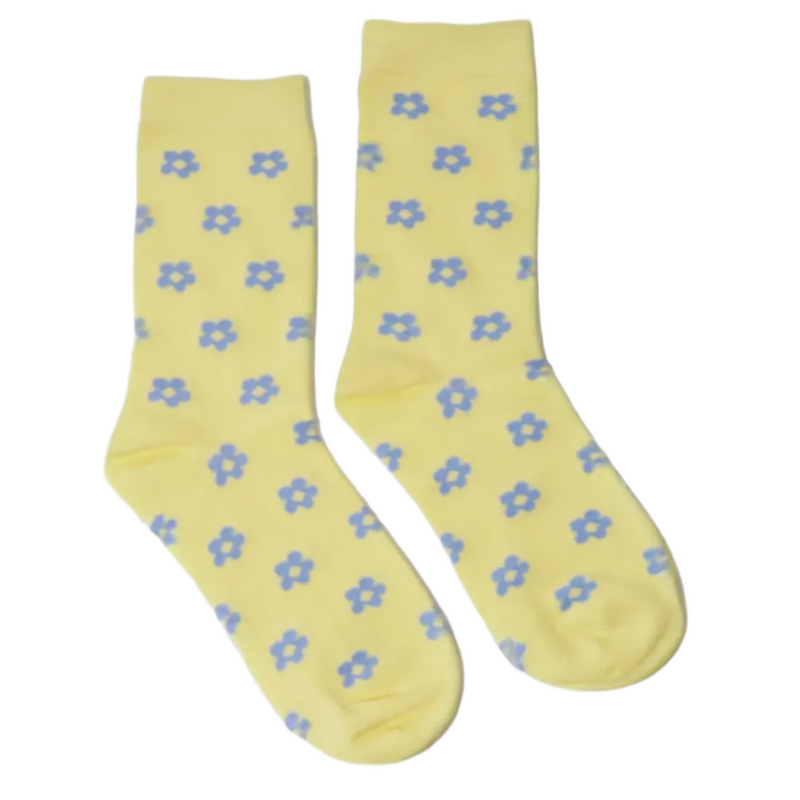 Petal Socks - Yellow + Cornflower