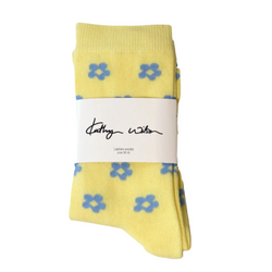 Petal Socks - Yellow + Cornflower