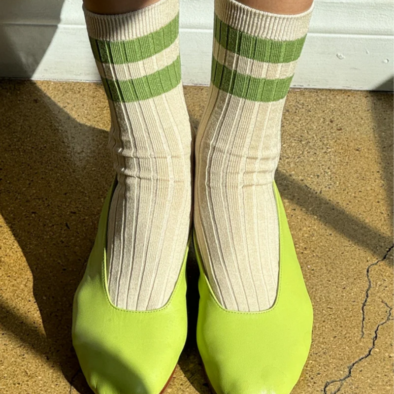 Her Varsity Socks - Pear