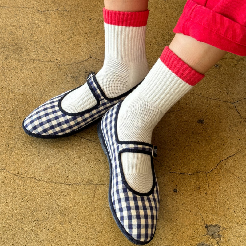 Girlfriend Socks - Blue + Red