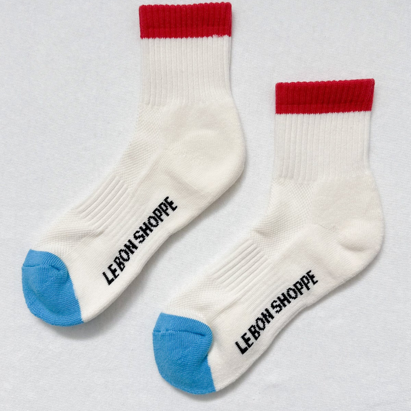 Girlfriend Socks - Blue + Red