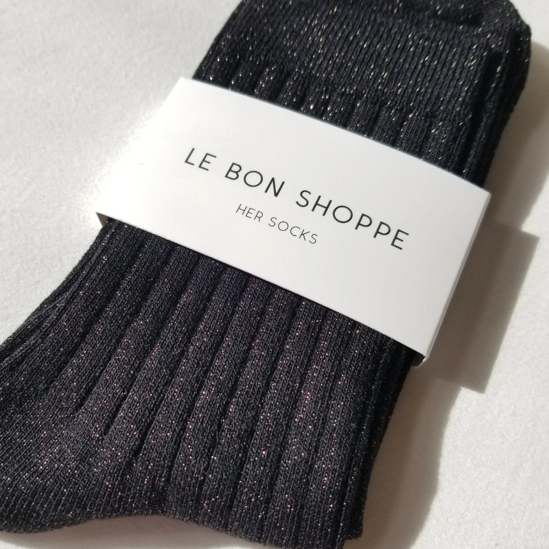 Her Socks Lurex - Copper Black