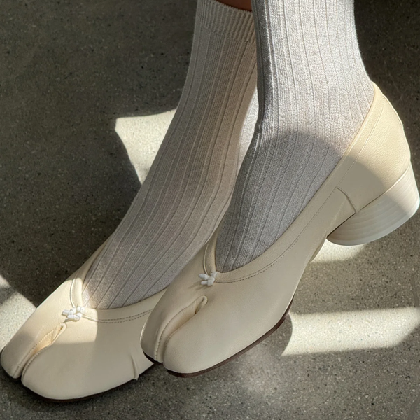 Her Socks Lurex - Ivory Gold Glitter