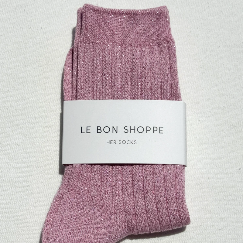 Her Socks Lurex - Sparkling Rose