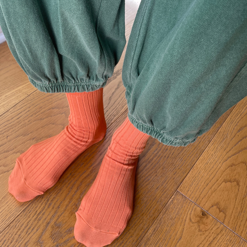 Her Socks Solid - Tangerine