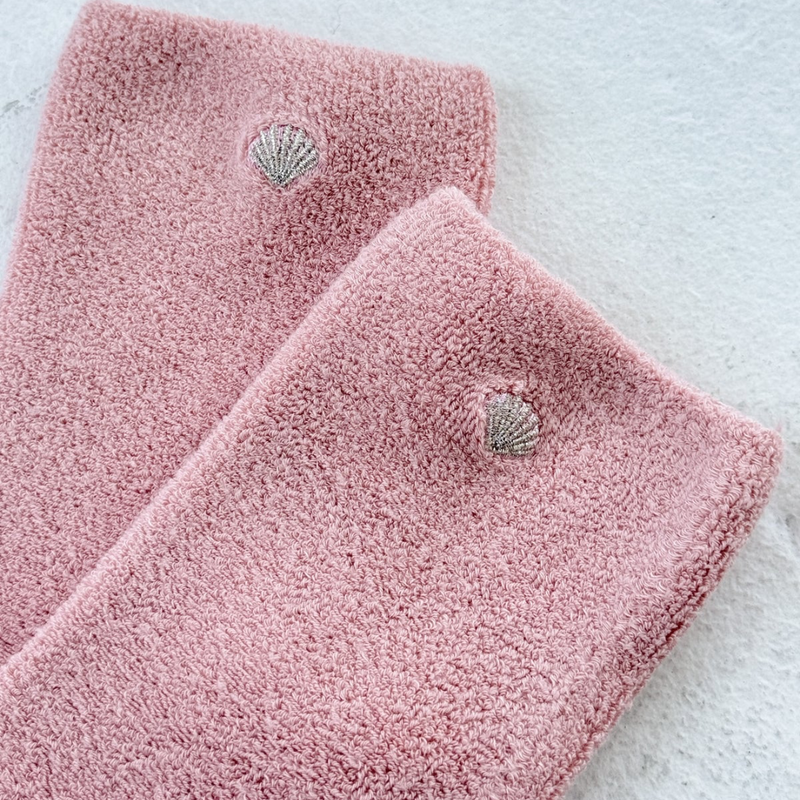 Cloud Socks - Pink Rose + Silver Seashell