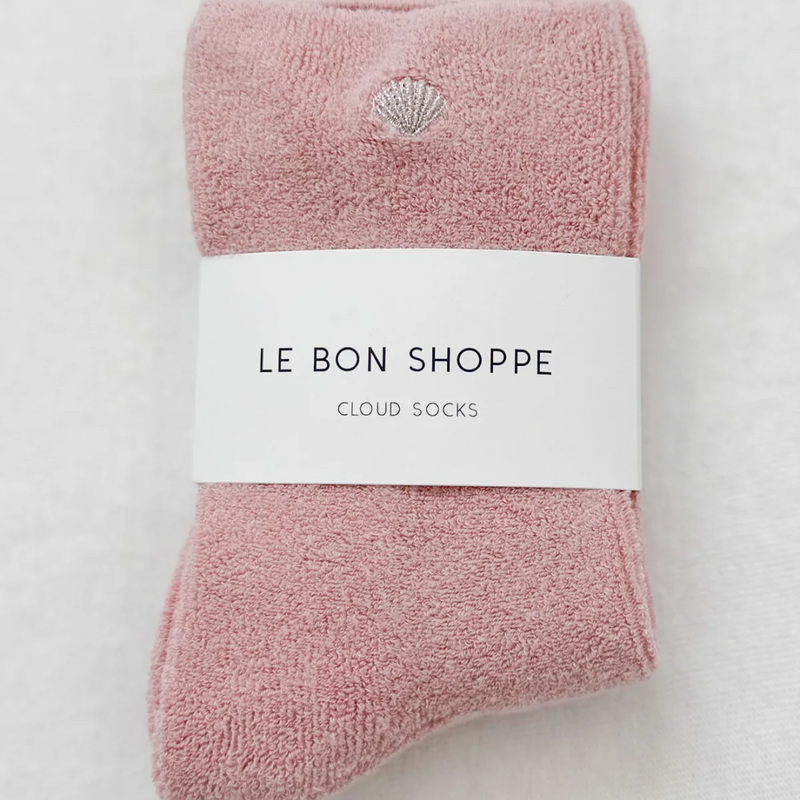 Cloud Socks - Pink Rose + Silver Seashell