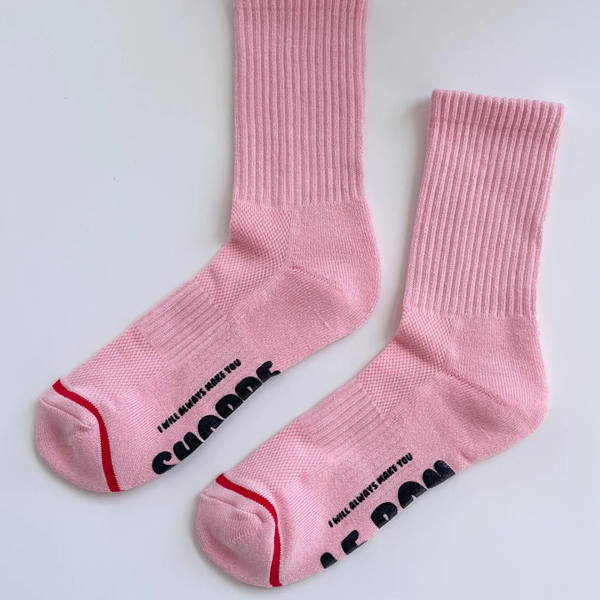 Hugger Socks - Pink + Black