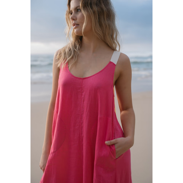 Azul Linen Dress - Watermelon