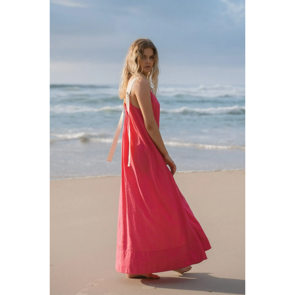 Azul Linen Dress - Watermelon