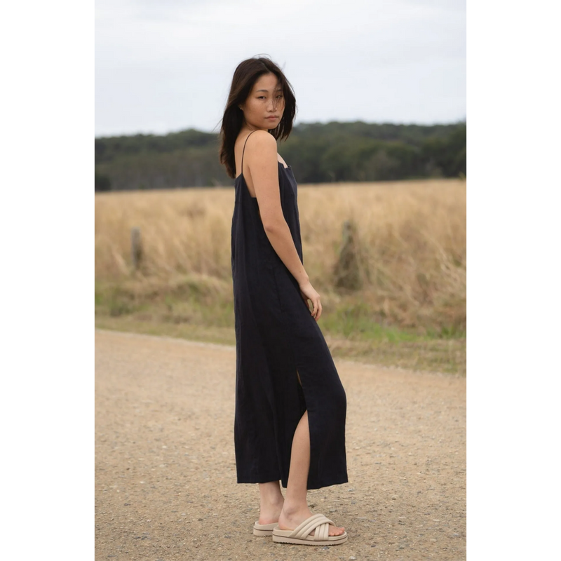 Kai Linen Slip - Navy