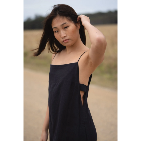 Kai Linen Slip - Navy