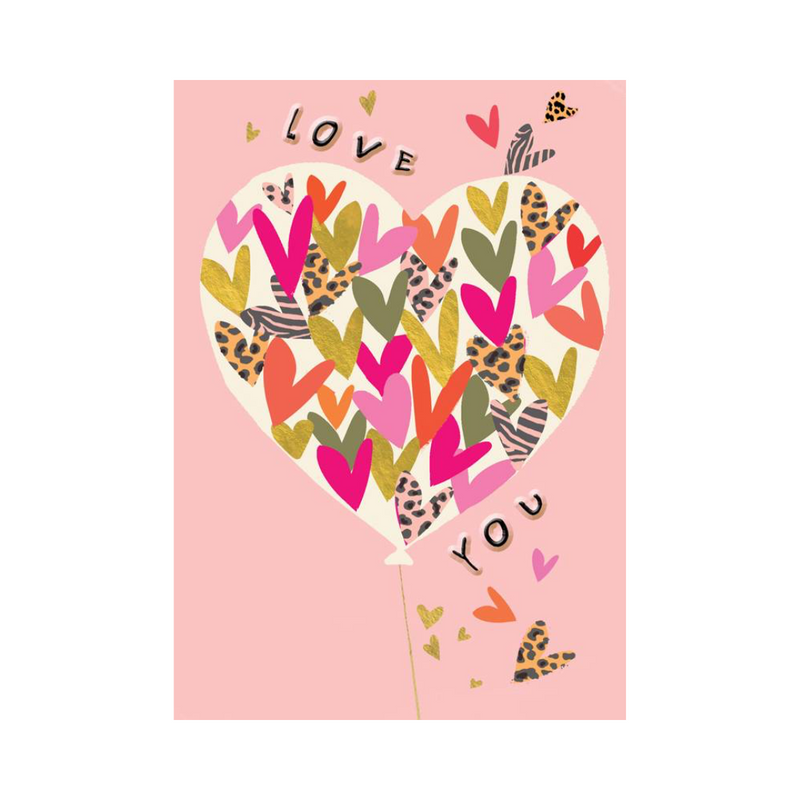 Heart Balloons Greeting Card - Love You