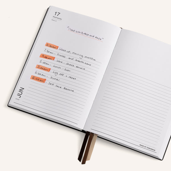 2026 A5 Daily Diary Faux Leather - Onyx