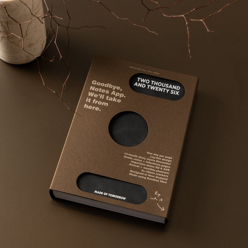 2026 A5 Daily Diary Faux Leather - Onyx