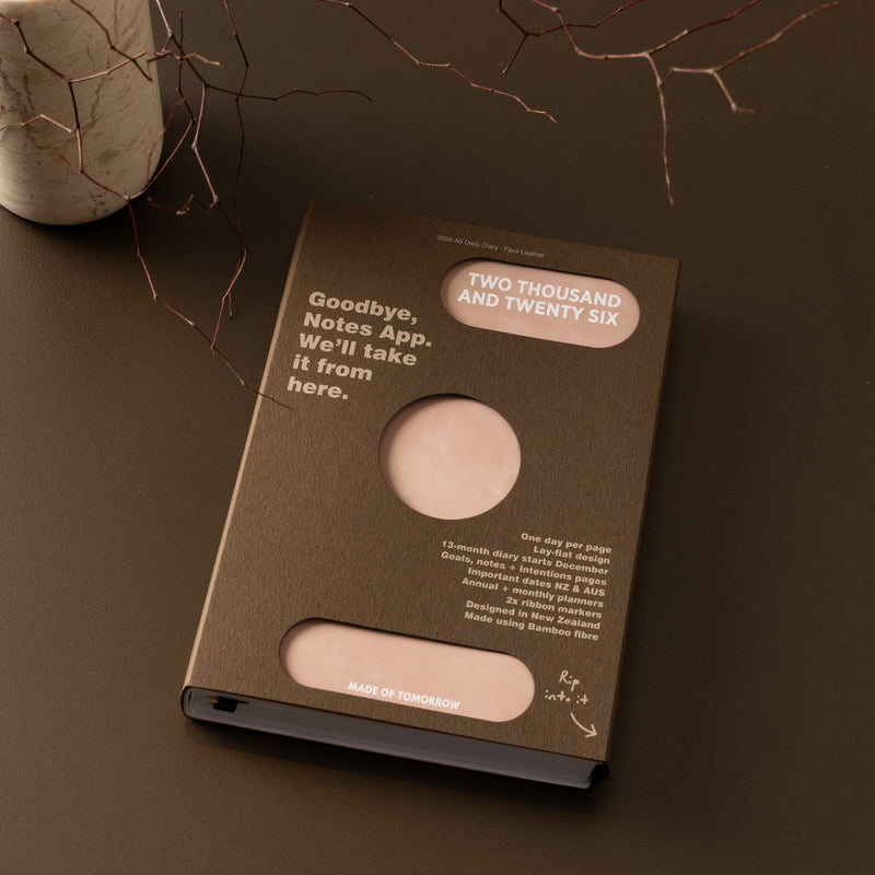2026 A5 Daily Diary Faux Leather - Petal