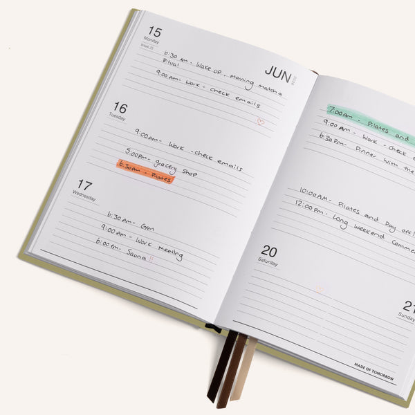 2026 A5 Weekly Diary - Matcha