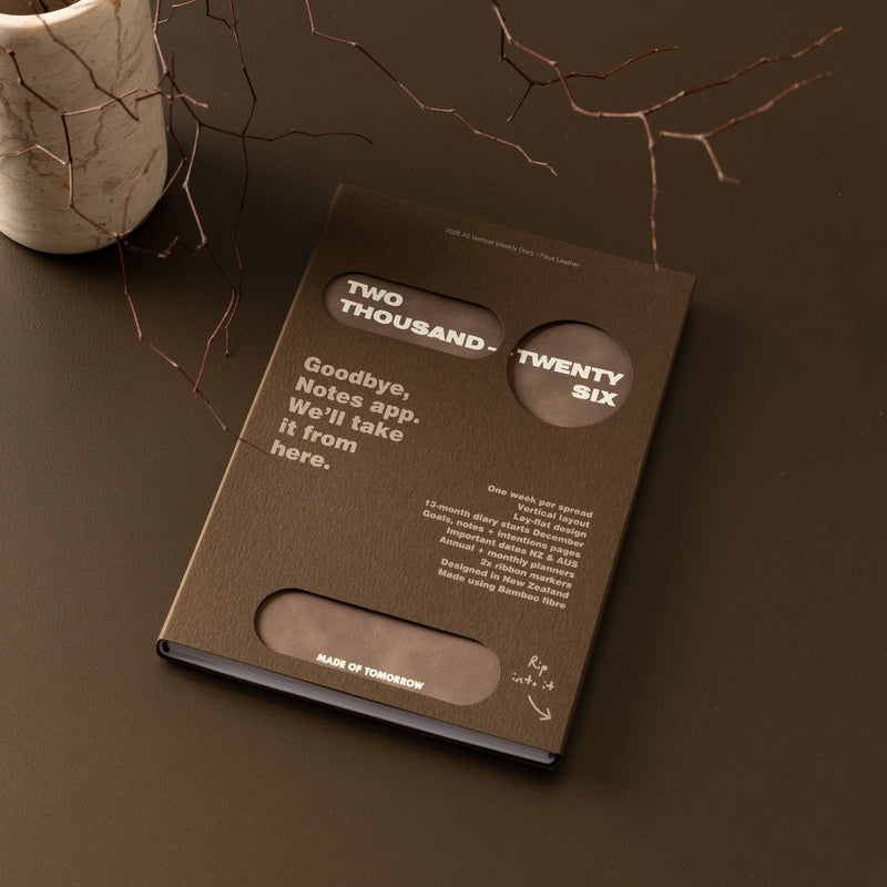 2026 A5 Vertical Weekly Diary Faux Leather - Camel
