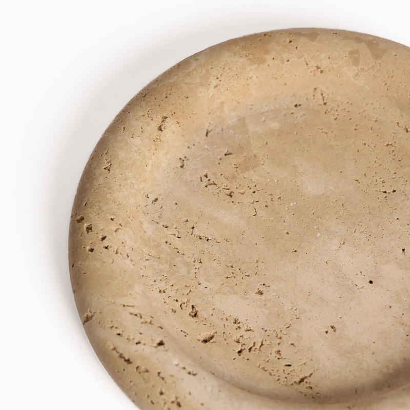 Bay Round Tray - Light Travertine