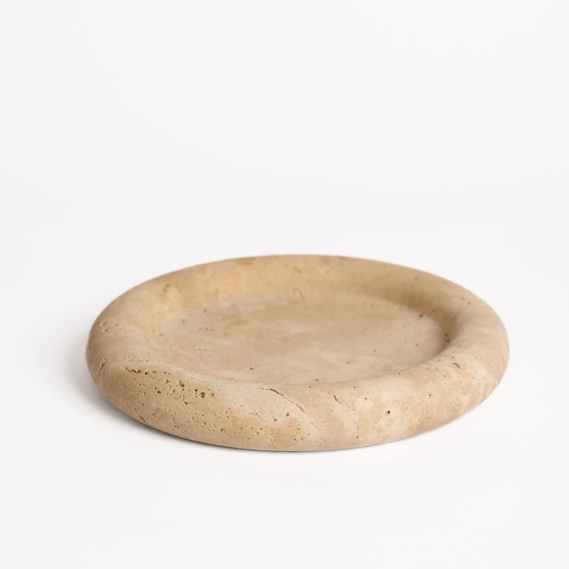 Bay Round Tray - Light Travertine