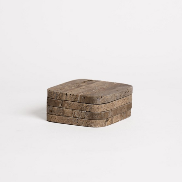 Stone Coasters - Grey Travertine