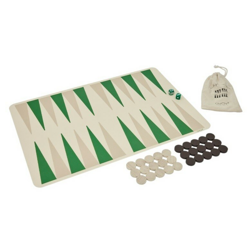 Backgammon Game - Green + Caramel