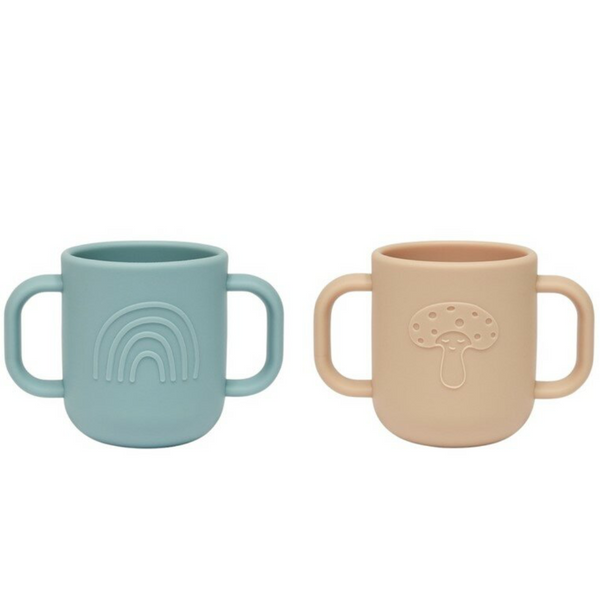 Kappu Cup Set of 2 - Aqua + Camel