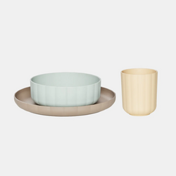 Pullo Tableware Set - Pale Mint, Vanilla + Taupe