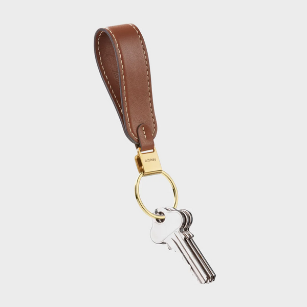 Leather Loop Keychain - Caramel