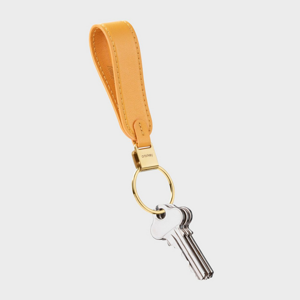 Leather Loop Keychain - Orange