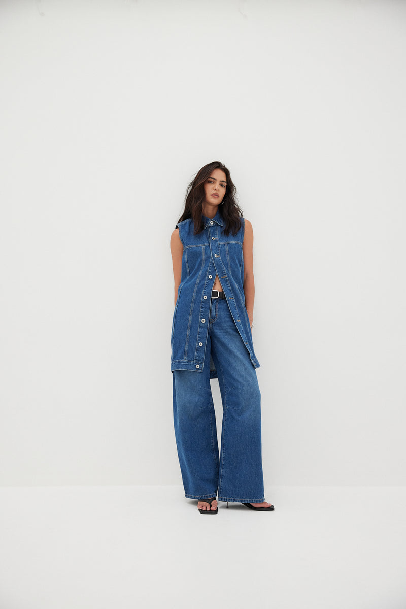 outland denim dress Outland Denim | We've reunited with @karenwalker to refresh your go-to pieces with a seven-piece denim series. The collection revisits quintessential Karen