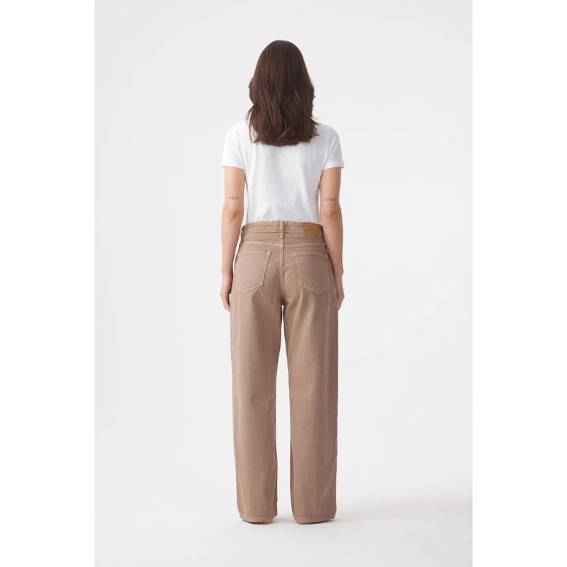 Olive Mid Slouchy Wide Jean - Mushroom