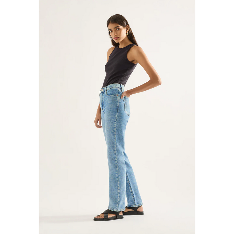 Zoe High Straight Jean - Cadence Blue